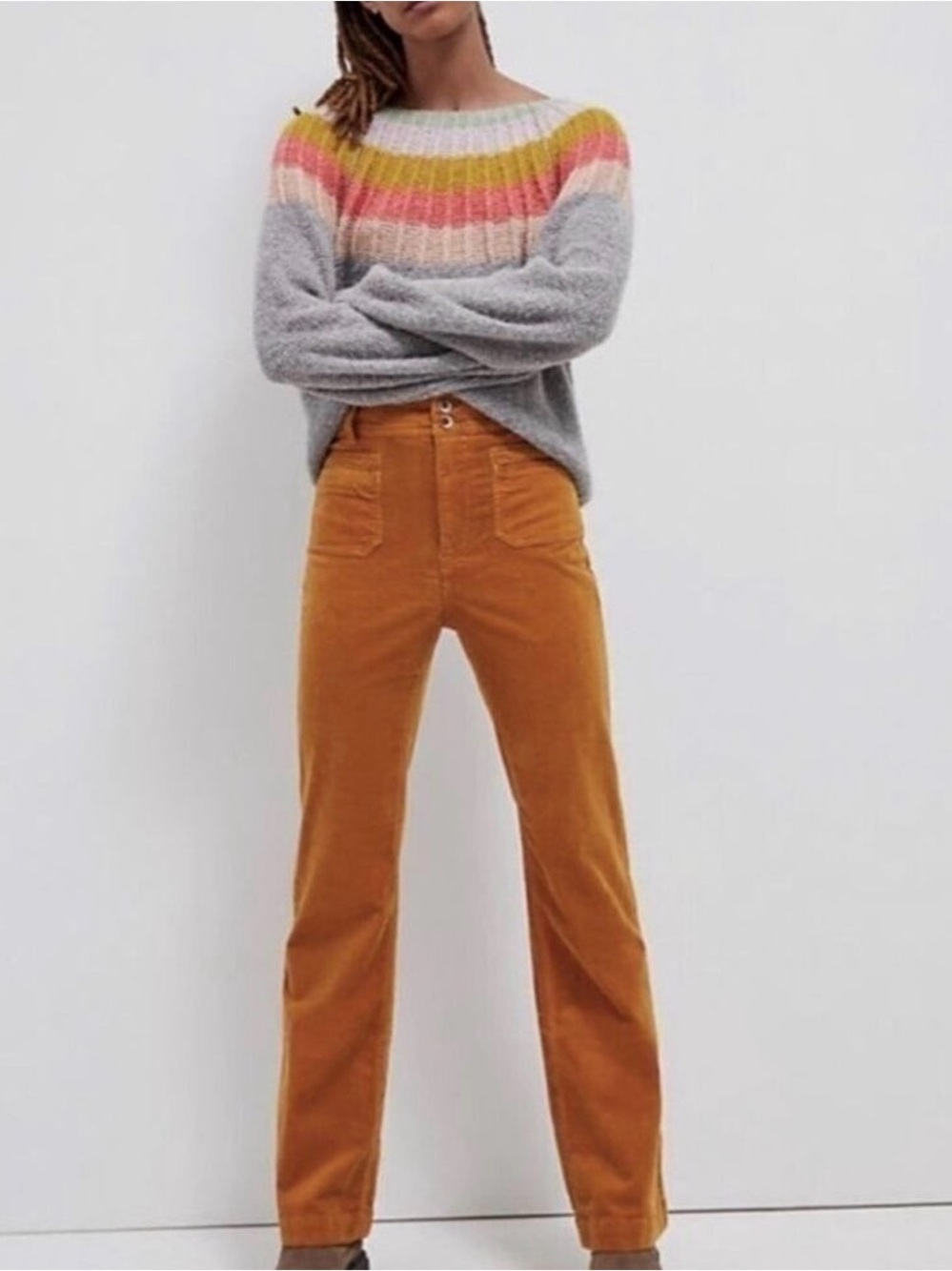 Anthropologie Pilcro Bootcut Corduroy Pants High Rise Trouser size 28